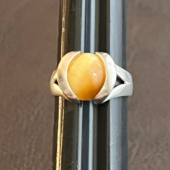 🔴SOLD🔴 Vintage sterling silver ring with eight interchangeable cats eye ring - Picture 13 of 16
